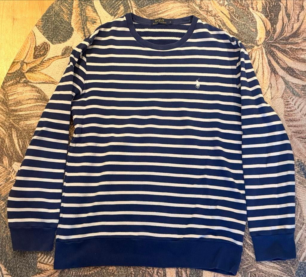 Polo Ralph Lauren gestreepte sweater maat M, Ophalen of Verzenden, Zo goed als nieuw, Maat 48/50 (M), Blauw