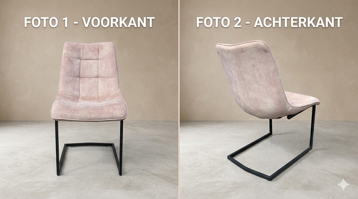 Set van 5 eetkamerstoelen (Leen Bakker Riga kleur: liver), Ophalen, Gebruikt, Overige kleuren, Stof