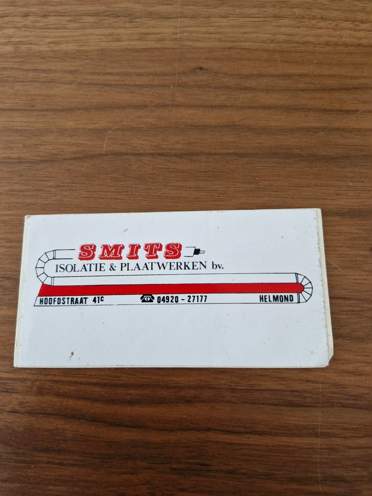 9067 Vintage Smits Isolatie & Plaatwerken bv Sticker Helmond, Ophalen of Verzenden, Gebruikt, Bedrijf of Vereniging