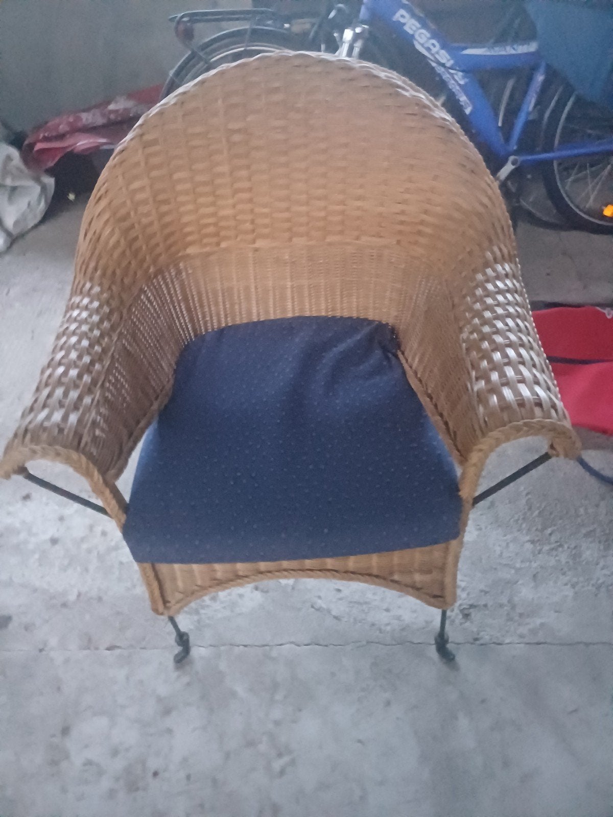rieten stoel, Huis en Inrichting, Stoelen, Ophalen, Gebruikt, Bruin, Riet of Rotan