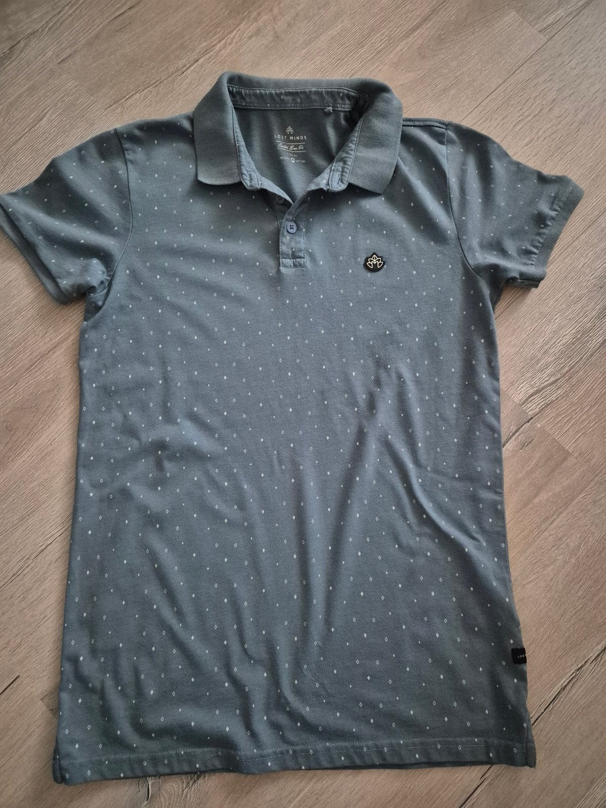 Lost Minds polo shirt met patroon - Maat Xs, Blauw, Lost Minds, Ophalen of Verzenden, Gedragen