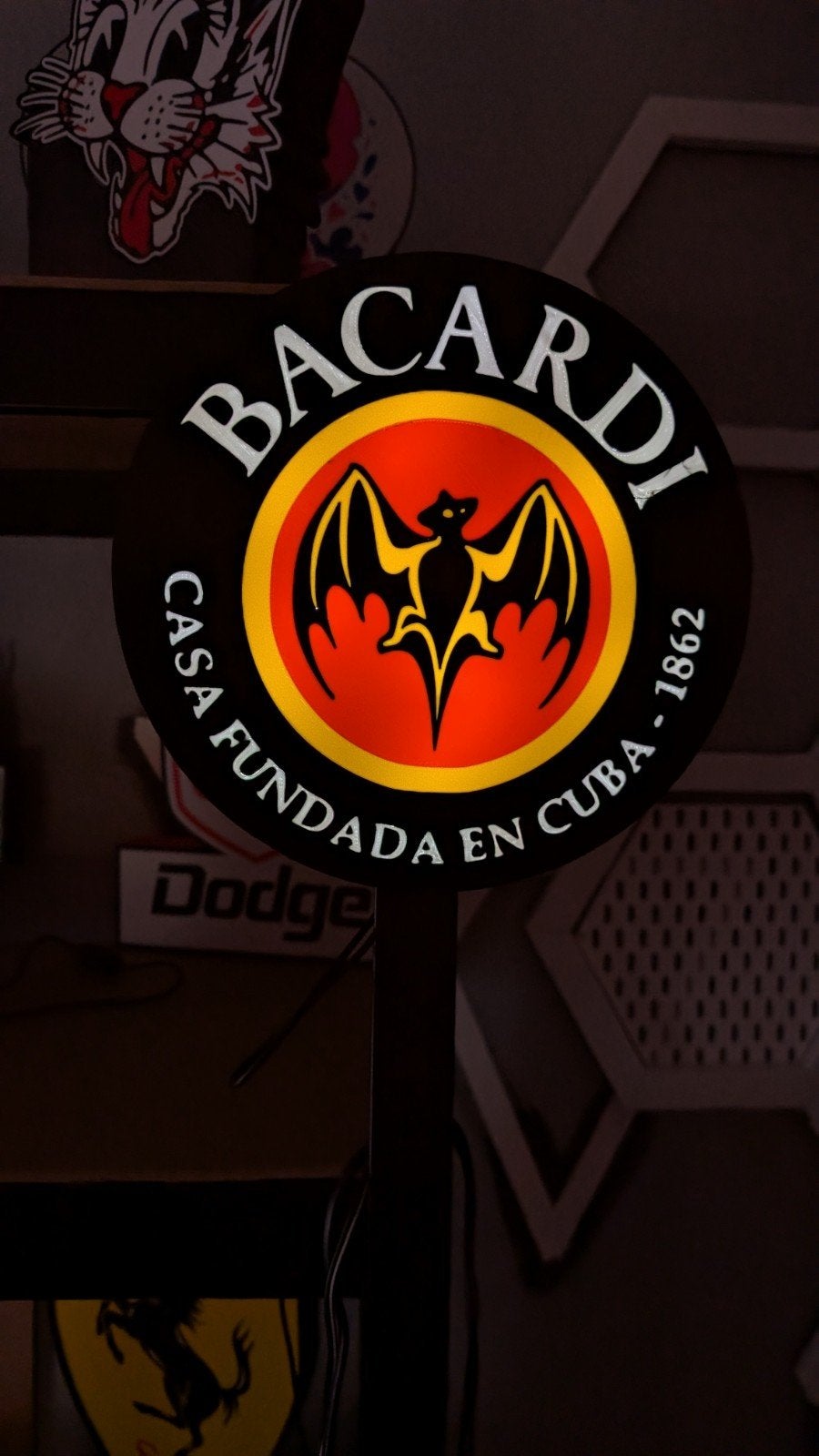 Bacardi Rum wandlamp led, Led-lamp, Overige fittingen, Ophalen of Verzenden, Nieuw