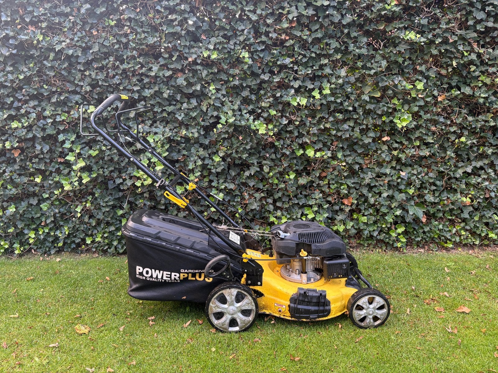 Powerplus Benzine Grasmaaier 173cc - POWXG60245, Cirkelmaaier, Gebruikt, Ophalen of Verzenden, 50 cm of meer