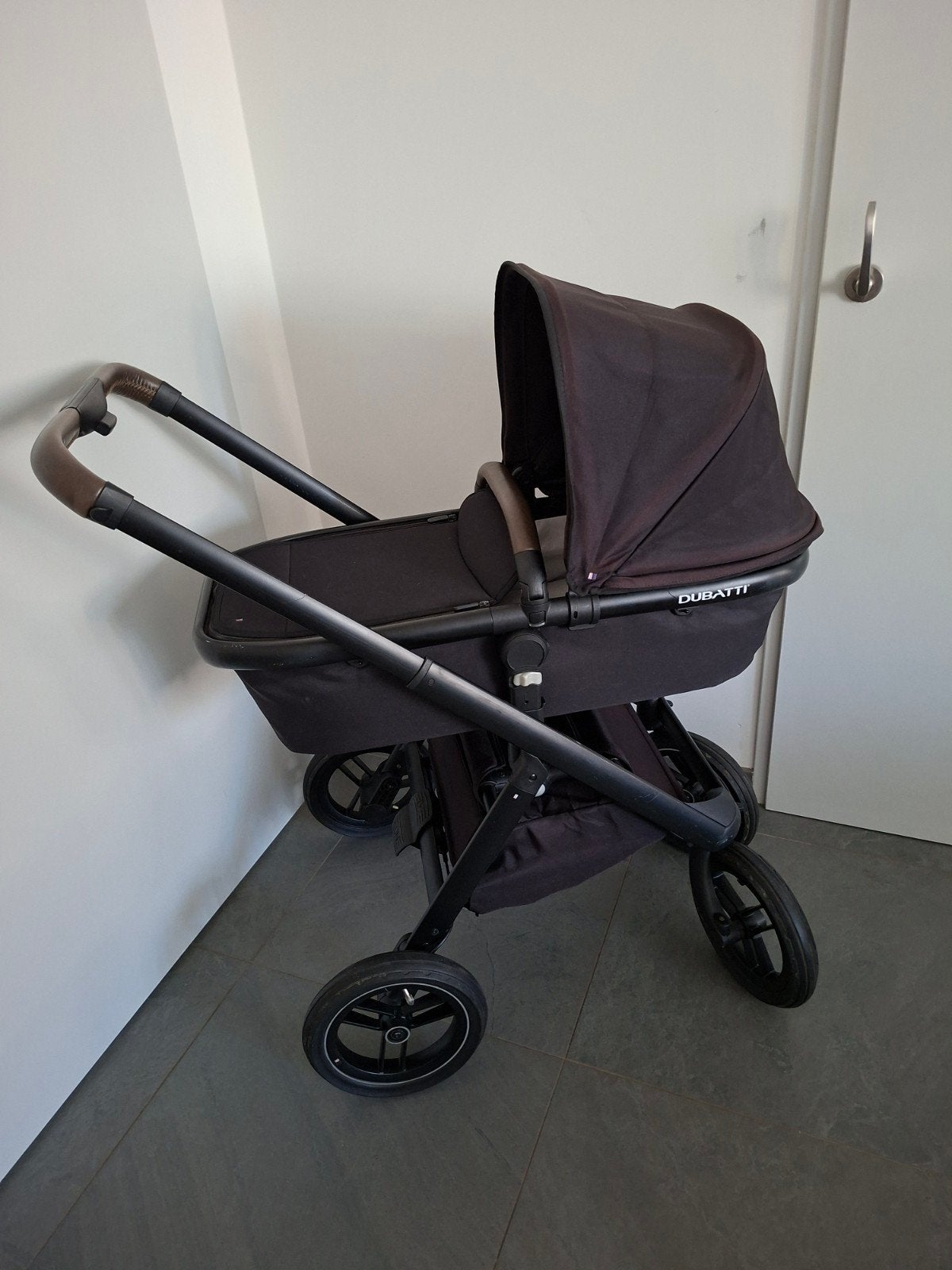 Complete Dubatti One E4 kinderwagen inclusief accessoires, Gebruikt, Verstelbare duwstang, Ophalen, Kinderwagen