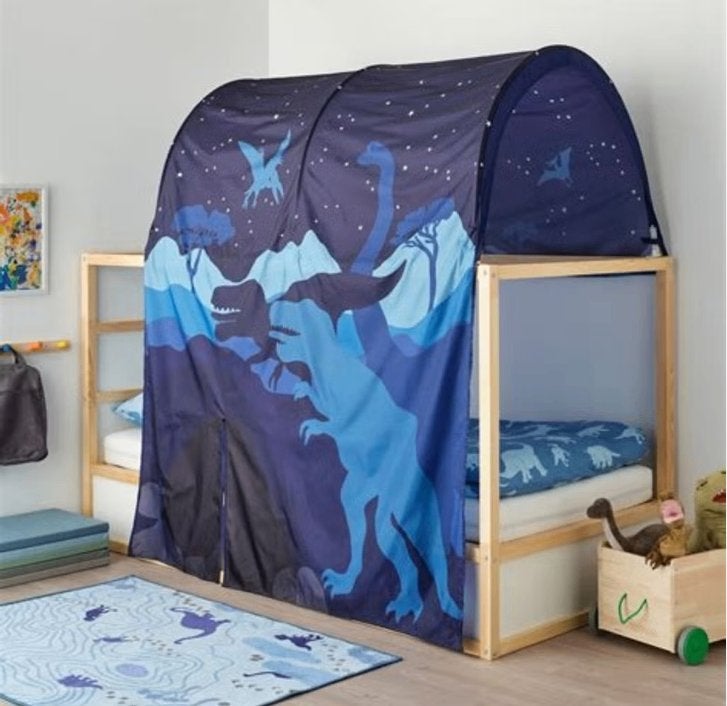 Ikea bedtent Dino voor keerbaar bed, Ophalen, 85 tot 100 cm, Gebruikt, Hoogslaper of Stapelbed