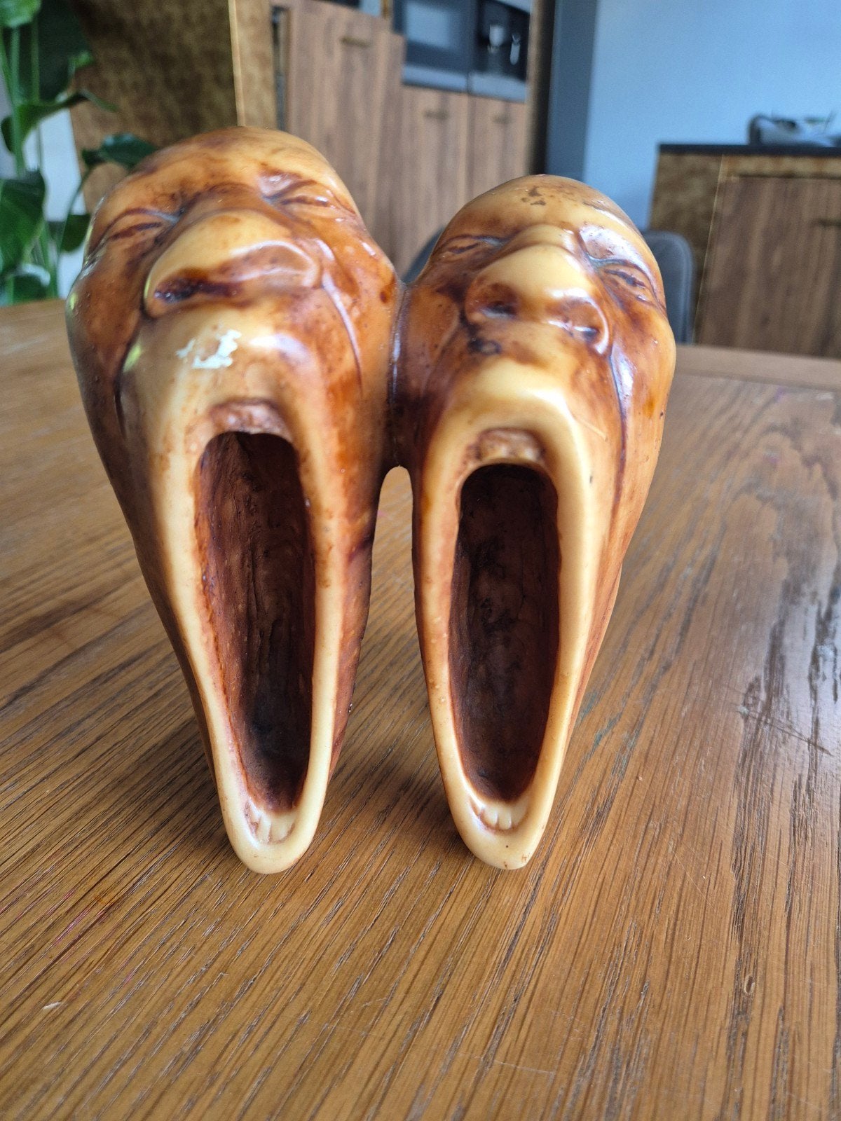Vintage Expressionistische 'Schreeuw' Sculptuur, Geglazuurd, Verzenden, 20 - 50 cm, Beeld