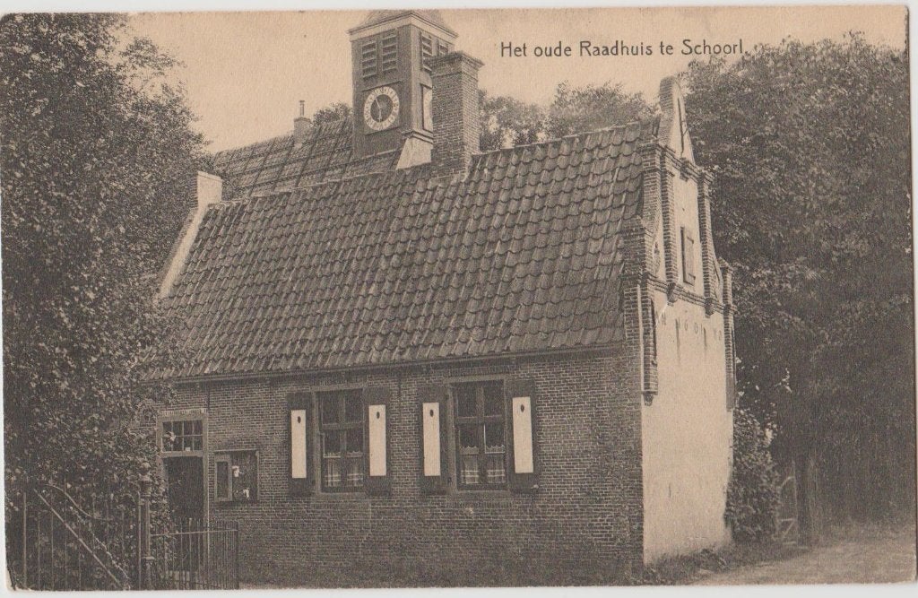 Schoorl Het oude Raadhuis ca. 1920, Verzamelen, Ophalen, Voor 1920, Ongelopen, Noord-Holland
