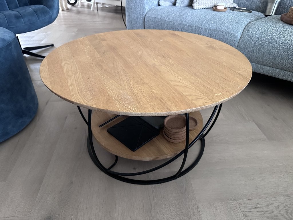 Salontafel Bellis Goossens 80x80cm rond 45cm hoog, Huis en Inrichting, Tafels | Salontafels, Ophalen, Gebruikt, 50 tot 100 cm
