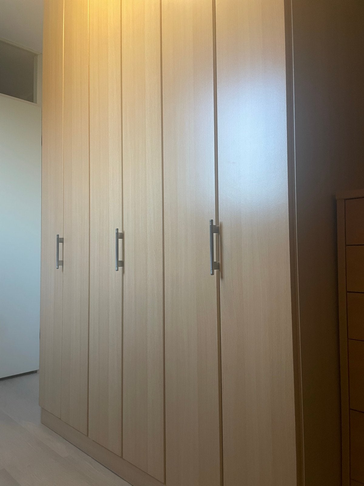 Beuken fineer kledingkast kast met vouwdeuren (152x239 cm), Gebruikt, 200 cm of meer, 150 tot 200 cm, Ophalen of Verzenden