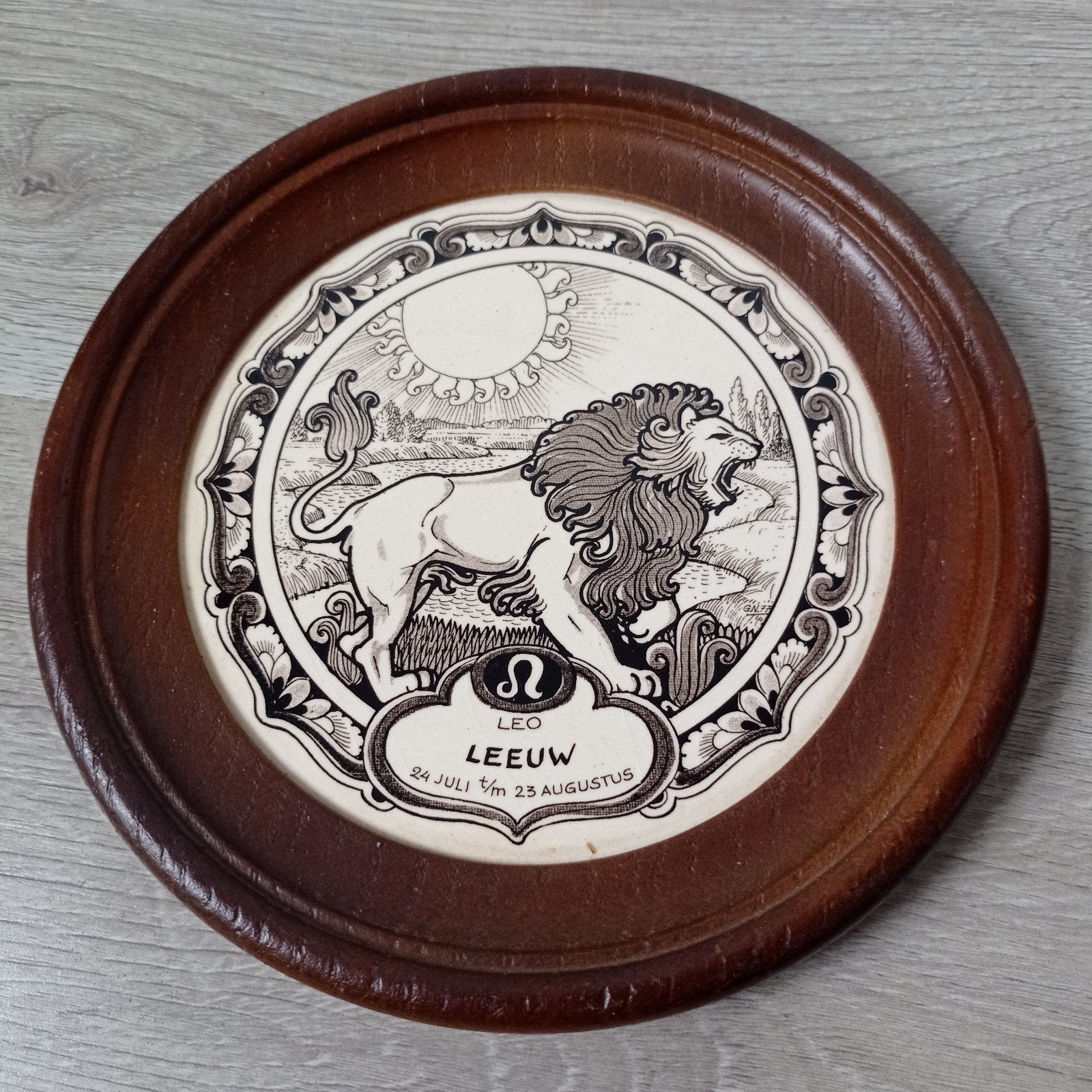 Vintage Leeuw wandbord 20 cm, Ophalen of Verzenden