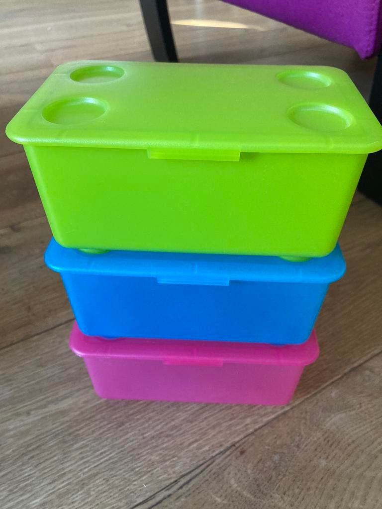 Ikea Hagberg bakjes doosjes trommel box roze groen turquoise, Ophalen of Verzenden, Zo goed als nieuw, Kunststof