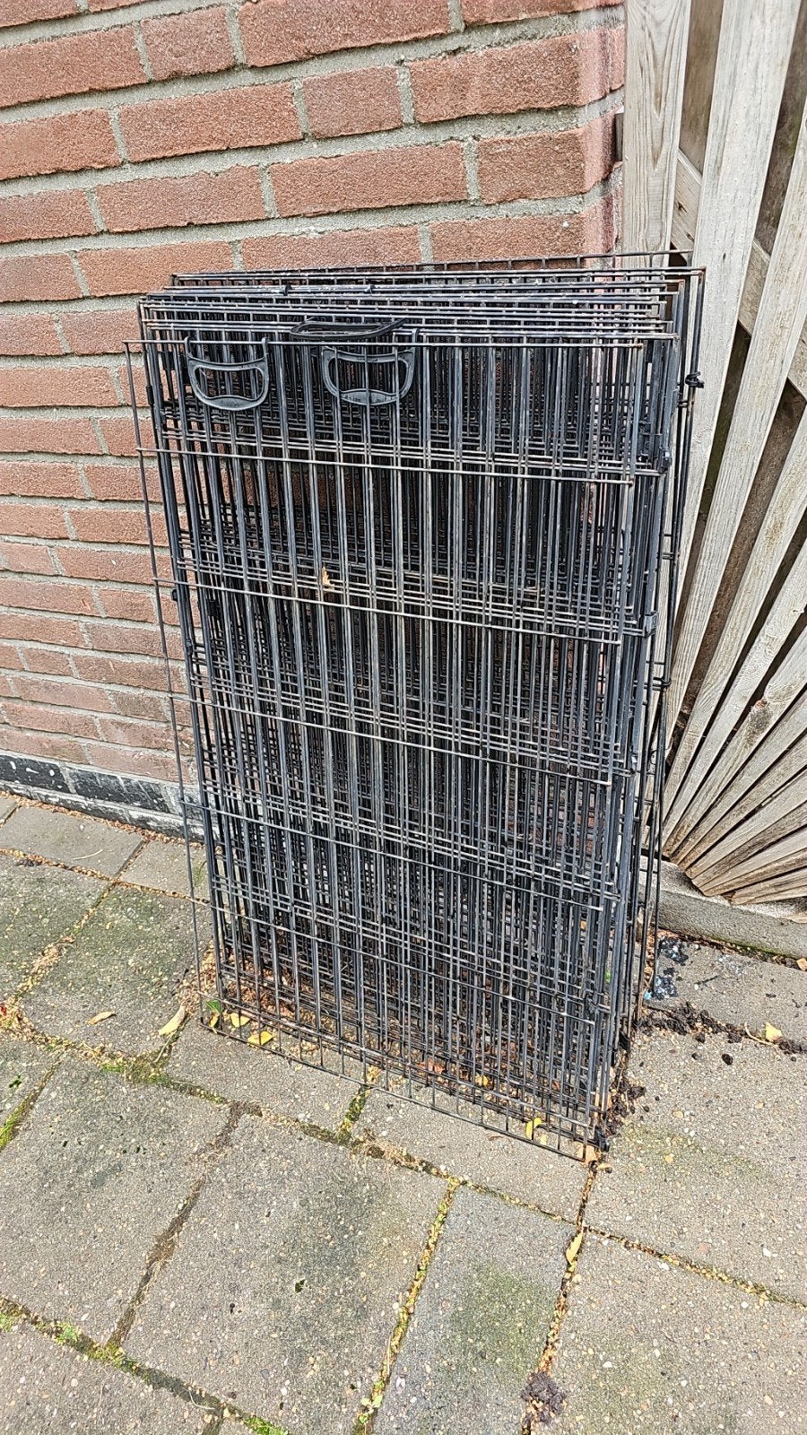 8 meter, zwart hondenhek. 16 panelen met 2 deuren., Ophalen, 110 cm of meer, Hondenkennel, 65 tot 100 cm