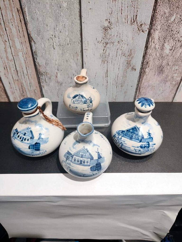 Zenith Gouda set van 4 Bols flesjes "t Lootsje", Antiek en Kunst, Antiek | Keramiek en Aardewerk, Ophalen of Verzenden