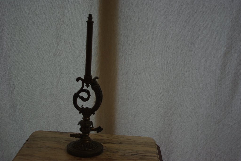 Gaslamp ( Victoriaans antiek brons, Antiek en Kunst, Ophalen of Verzenden