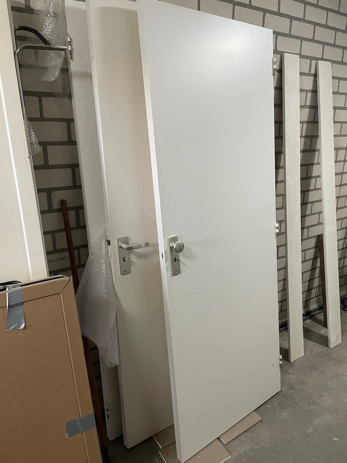 3x Witte massief houten binnendeuren met beslag, Ophalen, 80 tot 100 cm, Binnendeur, Zo goed als nieuw