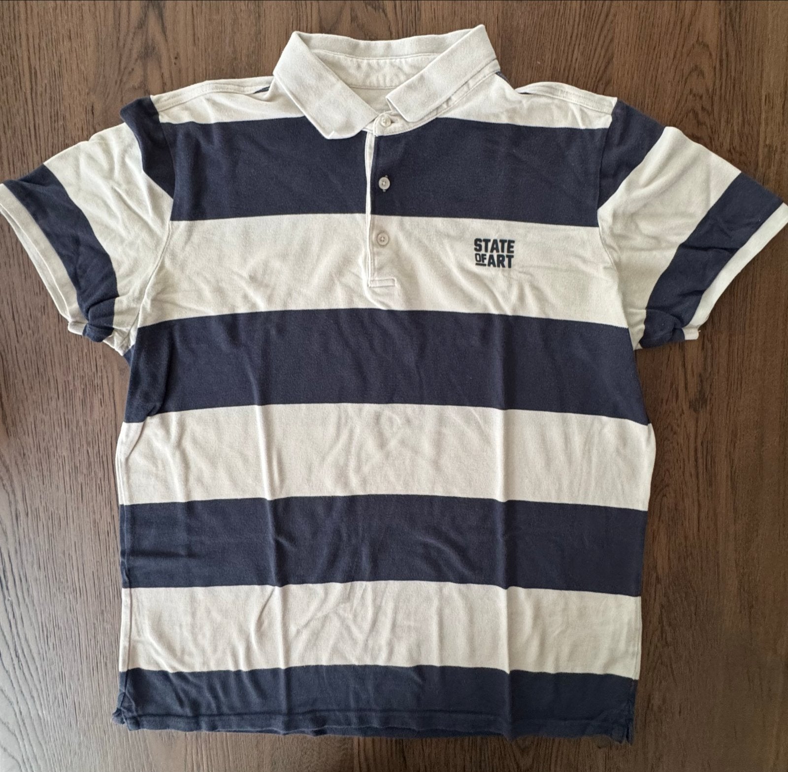 State of Art Polo Shirt - Gestreepte Heren Polo XL, Ophalen of Verzenden, Zo goed als nieuw, Maat 56/58 (XL), Blauw