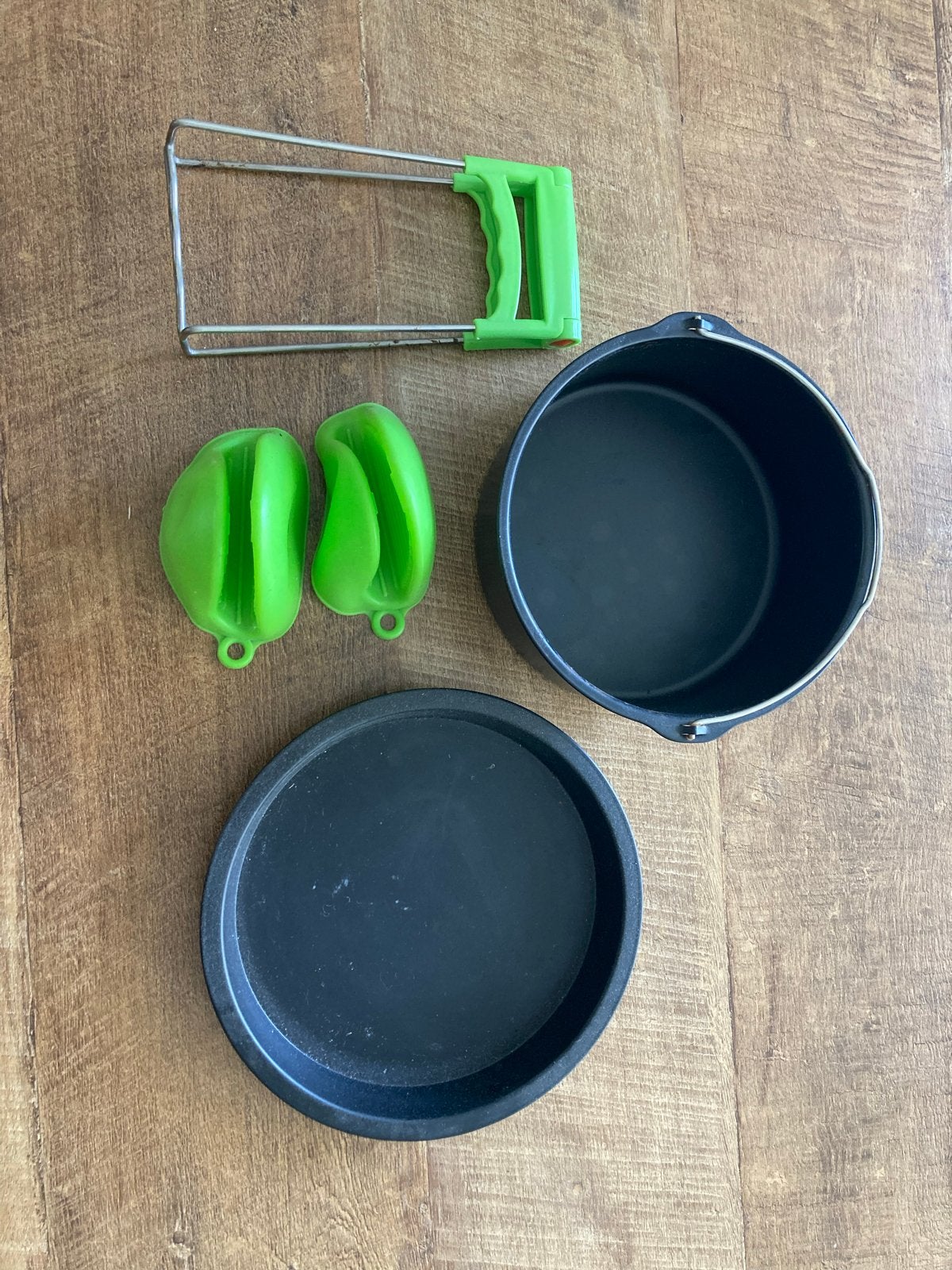 Airfryer accessoires set: bakvorm, pan en tang, Ophalen of Verzenden, Gebruikt, Airfryer
