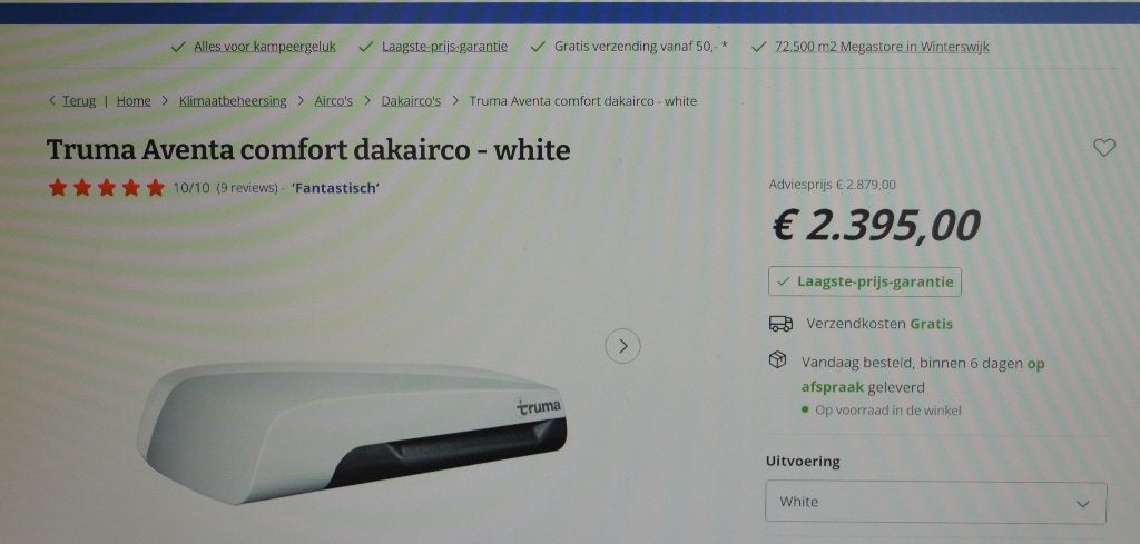 Truma Aventa comfort dakairco - white, Ophalen, Zo goed als nieuw