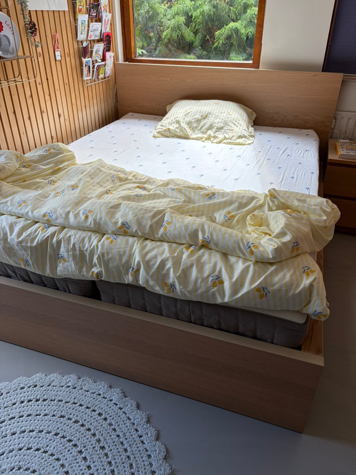 Ikea malm bed 160 x 200 + matras, topper, led, Ophalen, Overige materialen, Beige, Tweepersoons