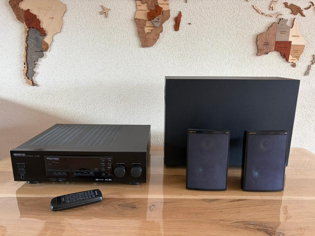Kenwood Receiver KR-V6090 en Jamo system SW-2, Gebruikt, 70 watt of meer, 3.1-systeem, Ophalen