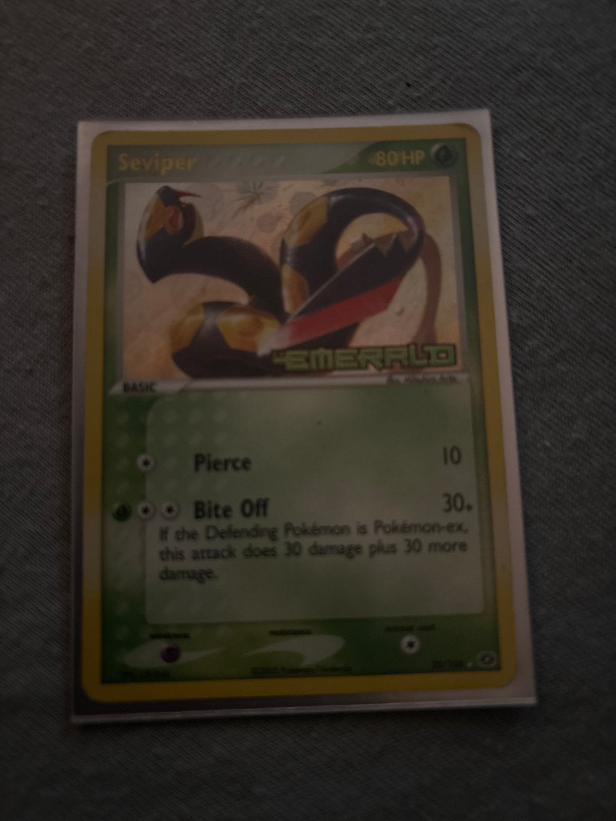 Pokémon Kaart Seviper Emerald 80 HP, Ophalen of Verzenden, Zo goed als nieuw, Losse kaart