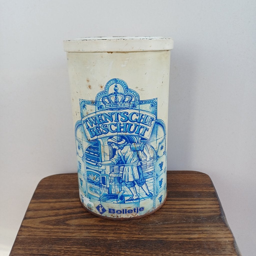 Vintage beschuitblik Bolletje - Twentsche beschuit, Verzamelen, Ophalen of Verzenden, Gebruikt, Beschuit, Bolletje