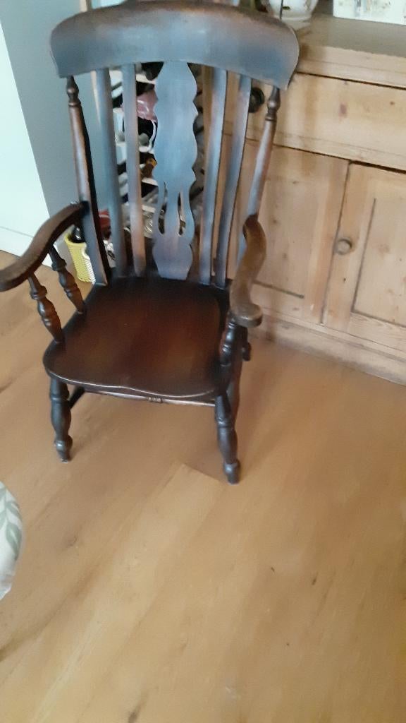 eetkamerstoel windsor, Huis en Inrichting, Stoelen, Ophalen, Gebruikt, Bruin, Eén