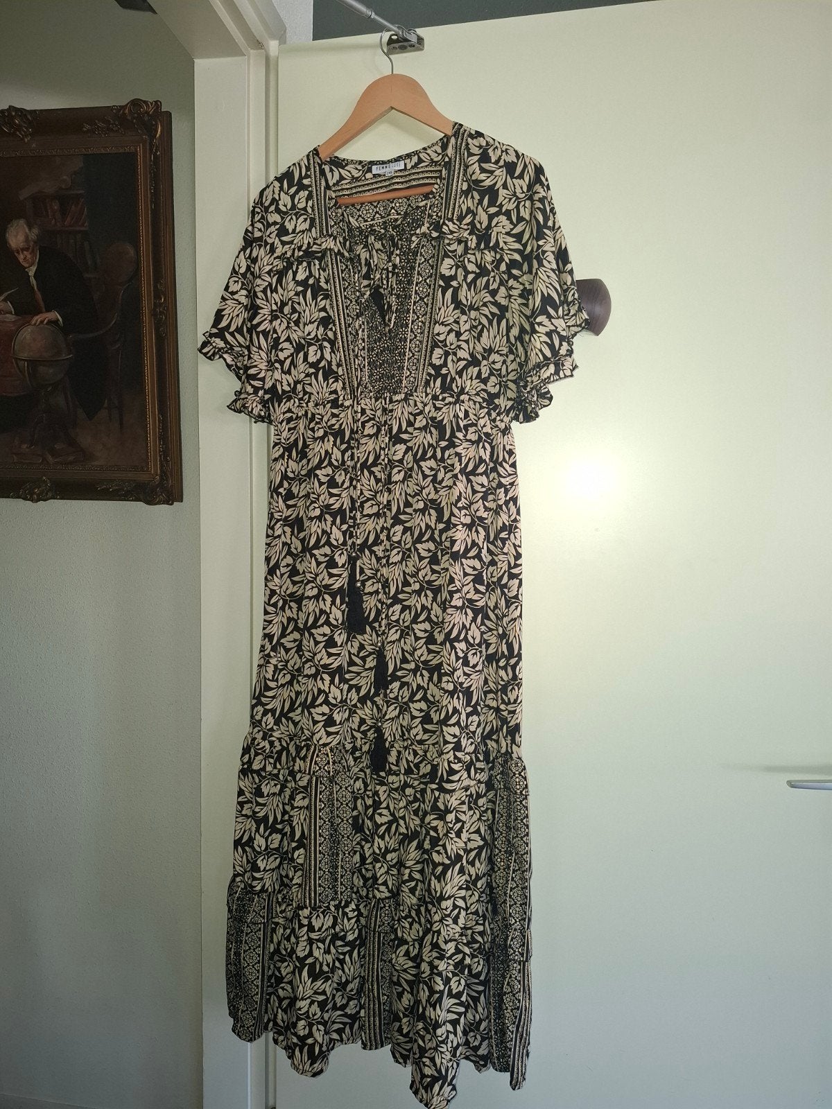 zomerjurk lang, Kleding | Dames, Ophalen of Verzenden, Zo goed als nieuw, Maat 42/44 (L), Bruin