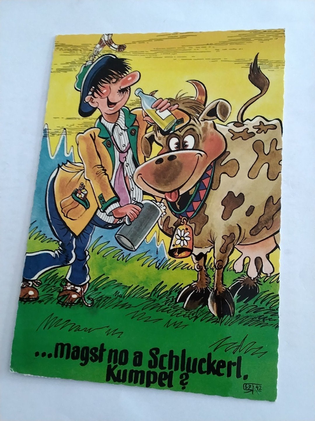 Oostenrijkse Ansichtkaart - Humoristische Koe, Ophalen of Verzenden, 1980 tot heden