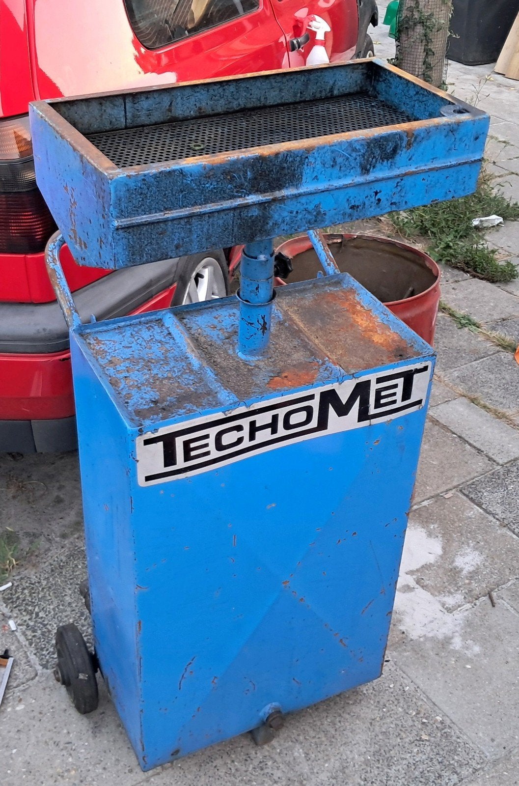 Techomat olie opvangbak, Ophalen, Gebruikt