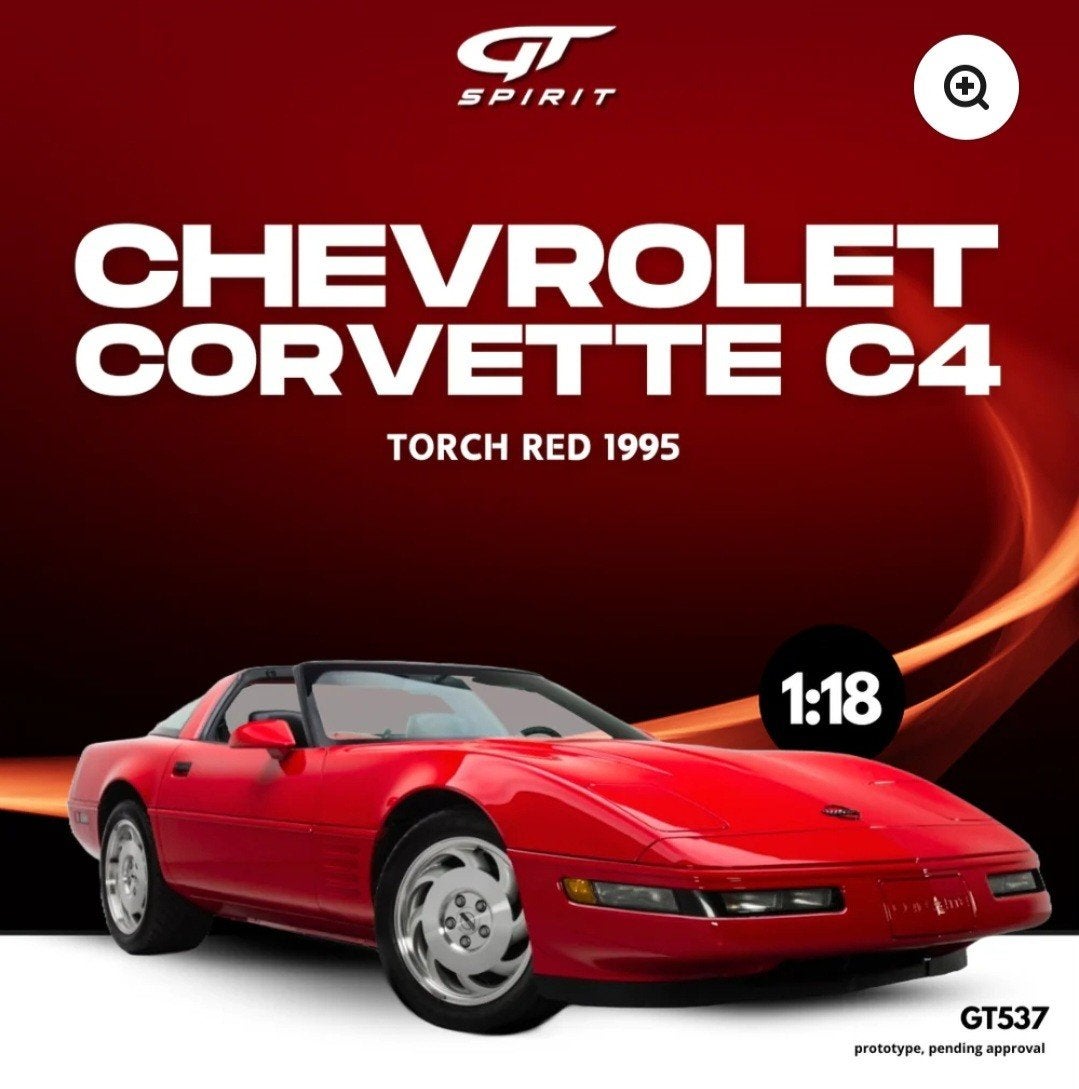 1:18 Chevrolet Corvette C4 uit 1995 Rood GT Spirit 999 stuks, Ophalen of Verzenden, Nieuw, Auto, Overige merken