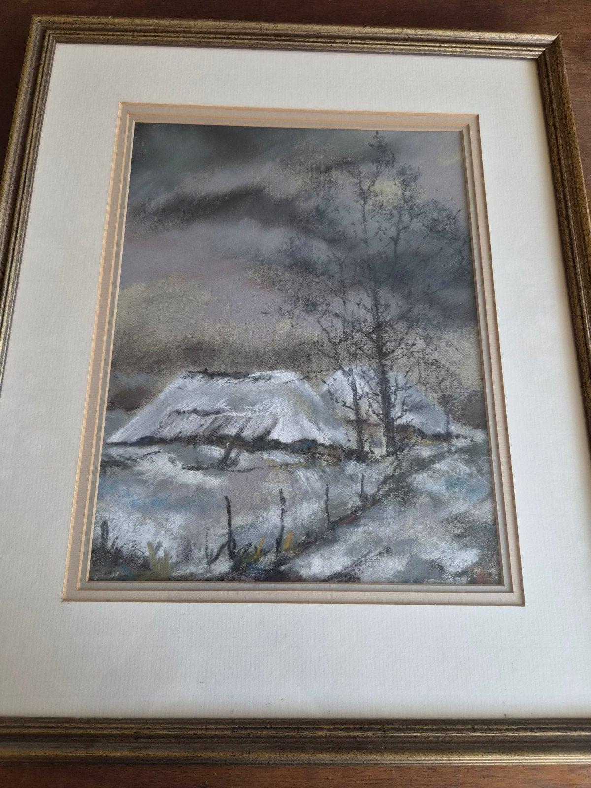 Sfeervol winters landschap schilderij, Antiek en Kunst, Ophalen of Verzenden