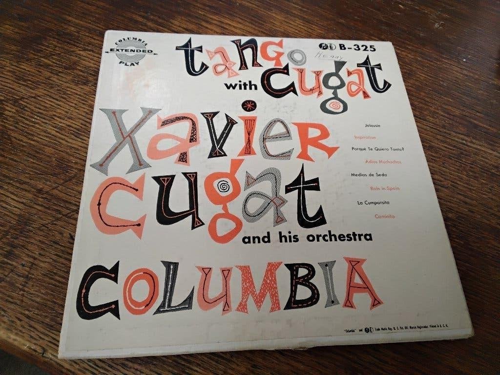 Xavier Cugat Tango With Cugat Columbia EP 2x7"45RPM US 1953 , Gebruikt, 7 inch, Ophalen of Verzenden, EP