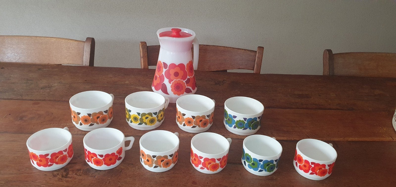 Vintage Arcopal Lotus kan grote mokken kleine kopjes, Ophalen of Verzenden, Huis en Inrichting