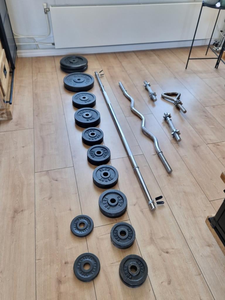 100kg ijzer gewichten met halterstangen dumbels, Ophalen, Dumbbell