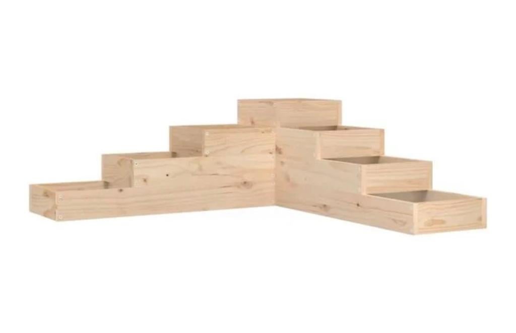 Plantenbak 4-laags 106x104,5x36 cm massief grenenhout, nieuw, Doe-het-zelf en Verbouw, Hout en Planken, Minder dan 25 mm, Eiken