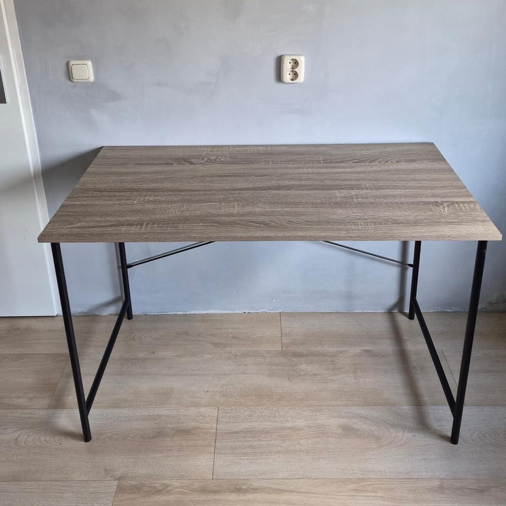 Bureau VANDBORG 60x120 licht eiken kleur/zwart, Huis en Inrichting, Bureaus, Gebruikt, Ophalen of Verzenden, Jysk, 120 cm