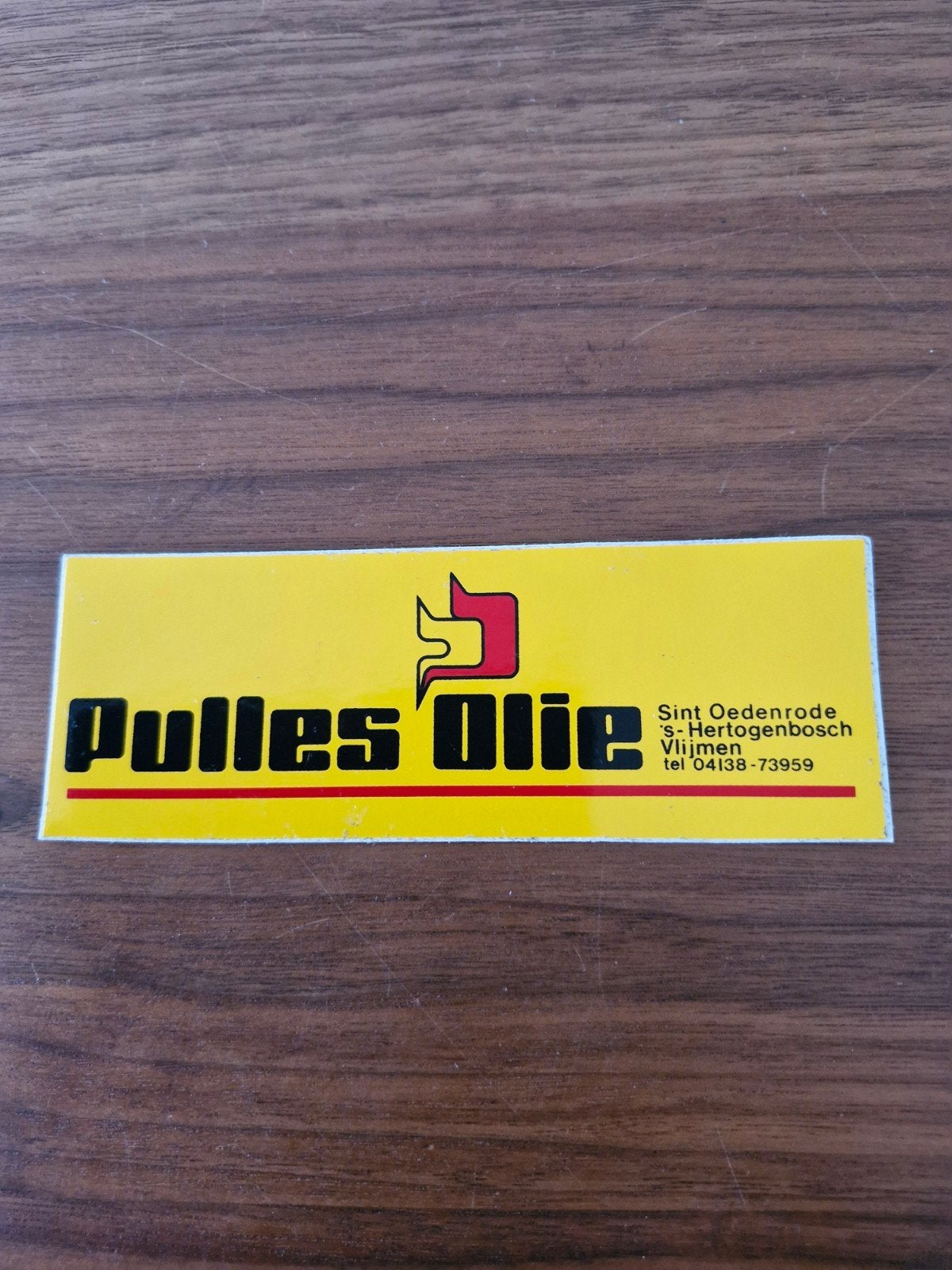 10261 Vintage Pulles Olie Sticker - Sint Oedenrode, Ophalen of Verzenden, Gebruikt, Bedrijf of Vereniging
