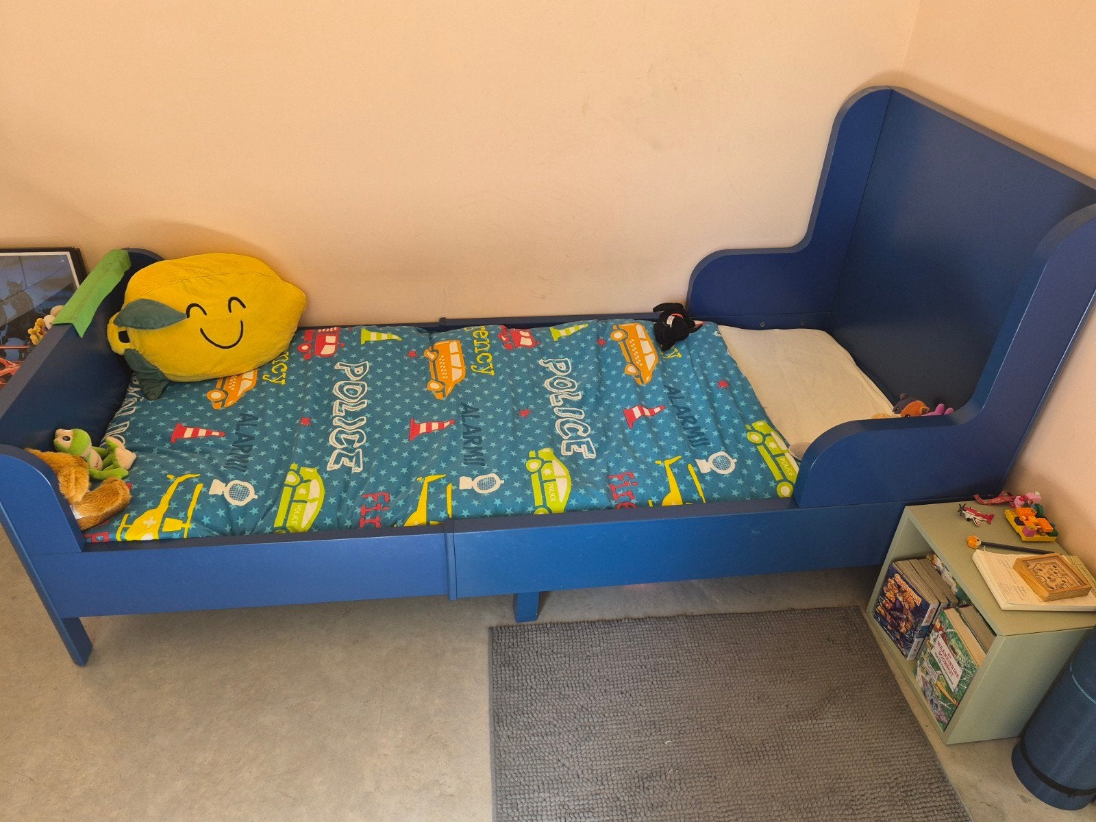 IKEA Busunge meegroeibed - blauw kinderbed, Ophalen, Eenpersoons, Blauw, 190 cm of minder