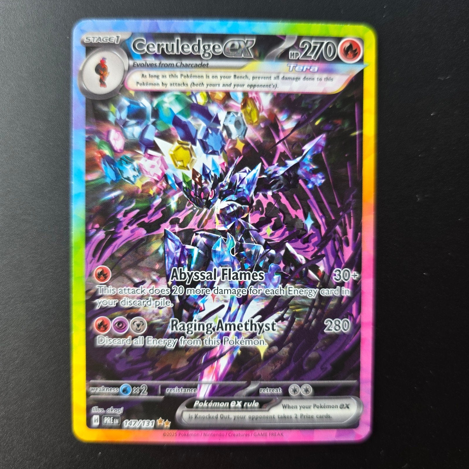 Ceruledge EX 147/131 Pokémon Kaart - Scarlet & Violet, Ophalen, Zo goed als nieuw, Losse kaart, Foil