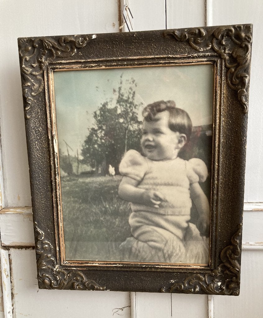 Brocante oude houten fotolijst met babyfoto, Ophalen, ---, ---, Overige kleuren