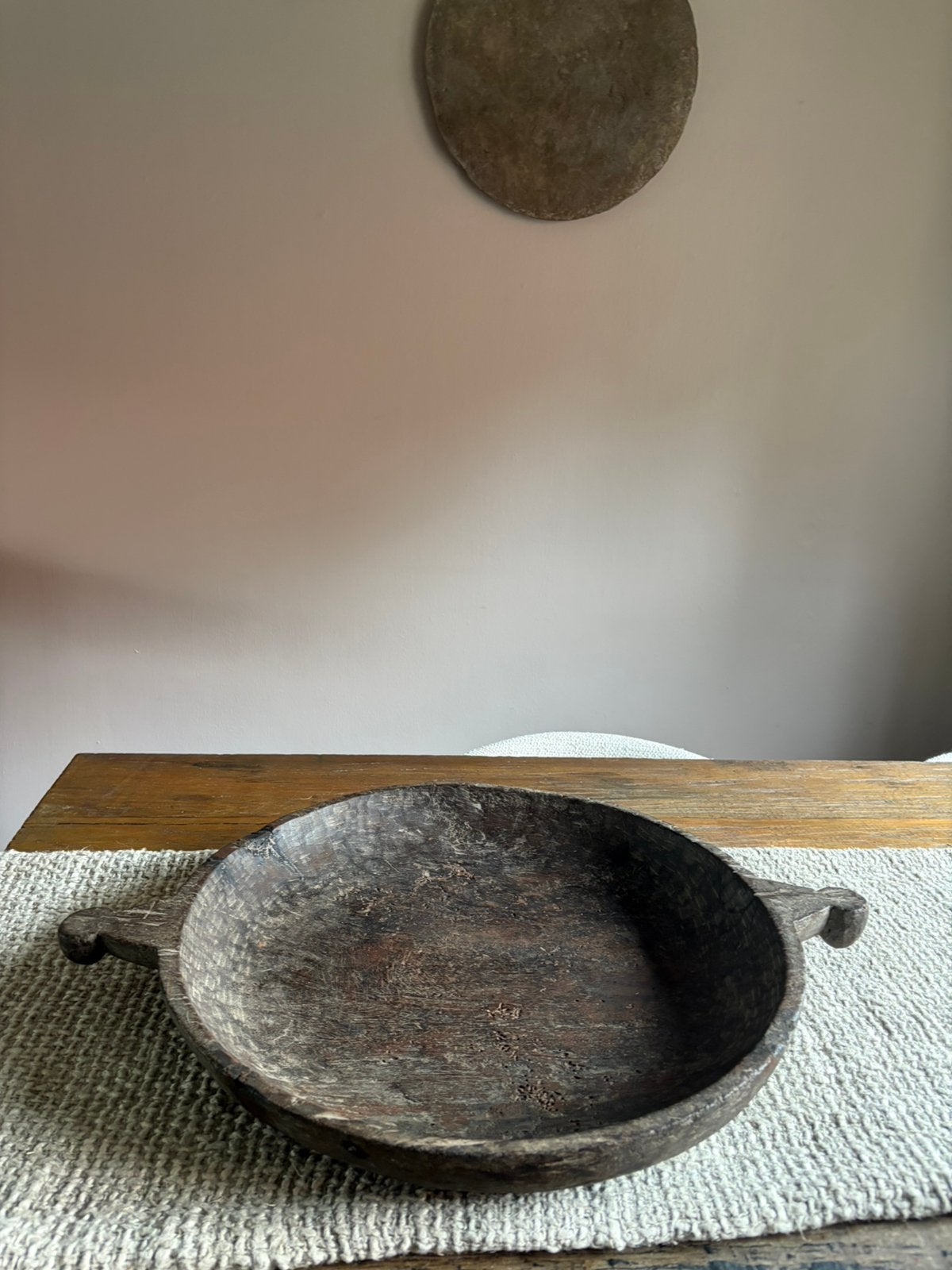 Aura Peeperkorn dienblad/ schaal XL, Ophalen, Zo goed als nieuw, Rond, Hout