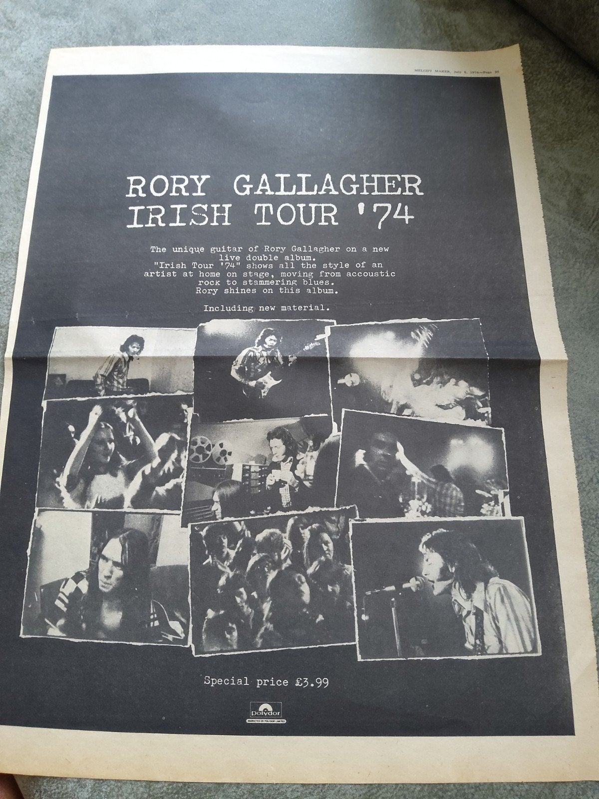 Rory Gallagher:  Promo 1974  tour, Ophalen of Verzenden