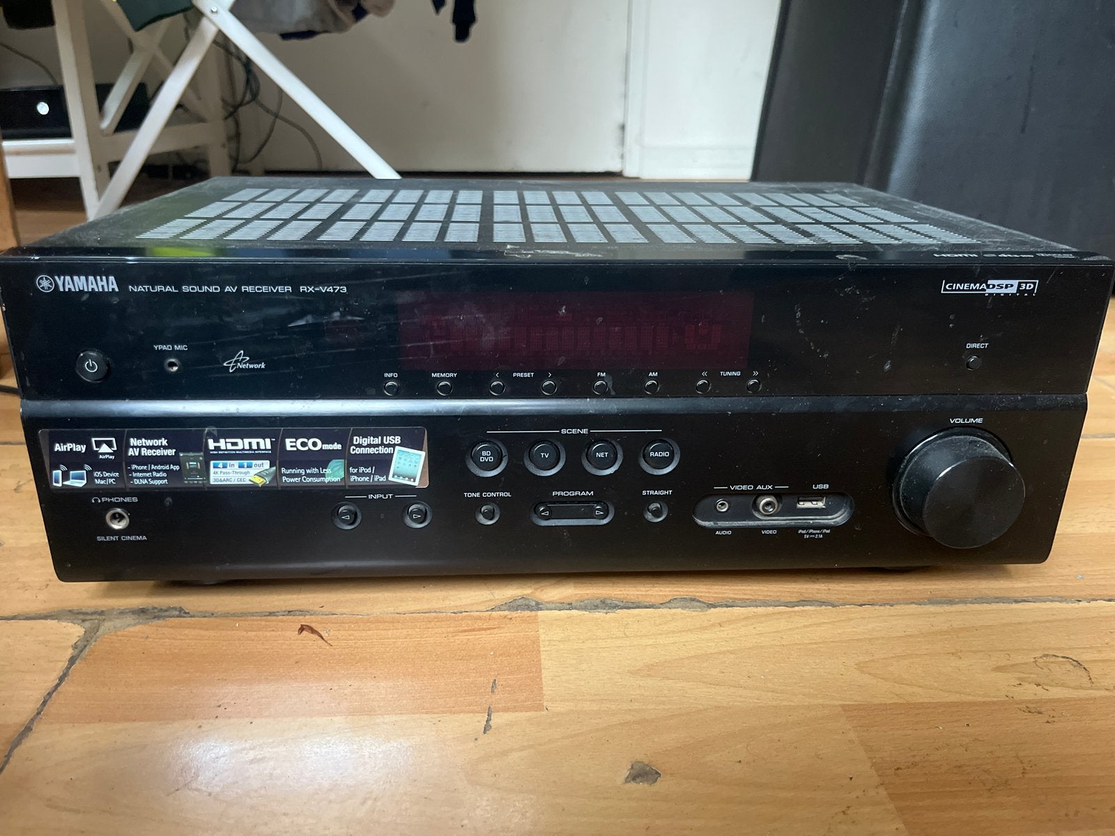Yamaha RX-V473 AV Receiver, Ophalen, Gebruikt, Yamaha, 60 tot 120 watt