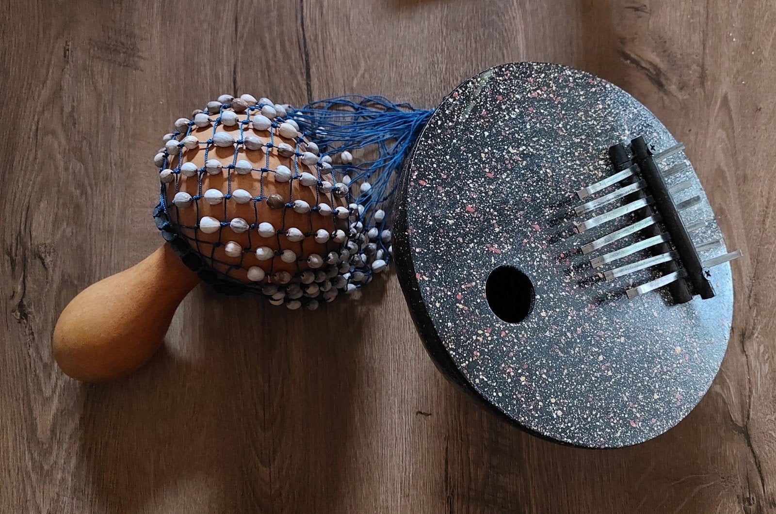 Shekere en Kalimba Set - Afrikaanse Percussie Instrumenten, Muziek en Instrumenten, Ophalen of Verzenden