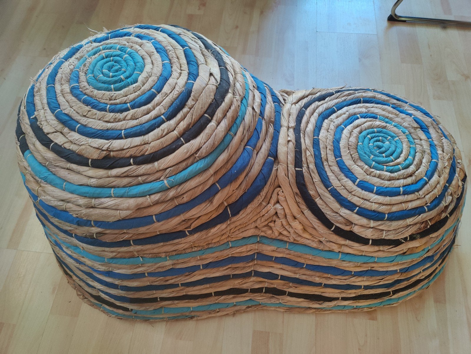 Vintage design IKEA PS  Hällar poef Maria Vinka, Meerkleurig, Handgemaakt, Ophalen of Verzenden, 40 cm