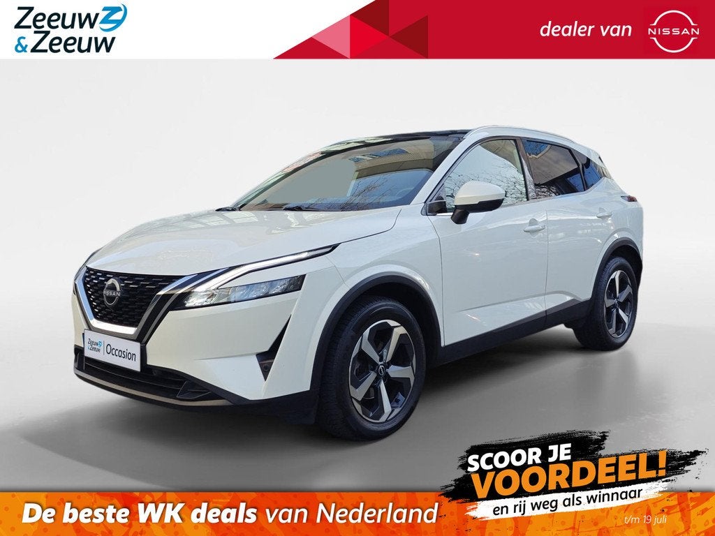 Nissan Qashqai 1.3 MHEV Tekna |AIRCO | 360 CAMERA | PARKEERS, Auto's, Nissan, Gebruikt, 4 cilinders, Leder en Stof, Wit