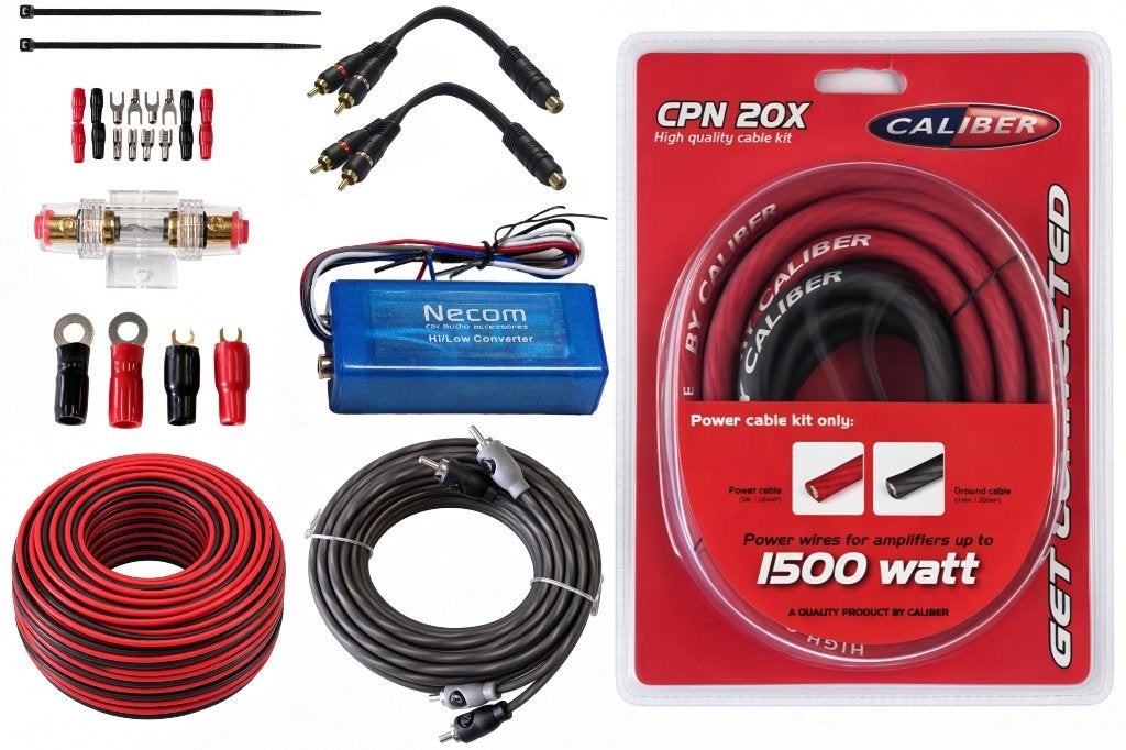 20mm2 Caliber Kabelset + Converter (voor originele radio's), Auto diversen, ., Nieuw, Ophalen of Verzenden, .