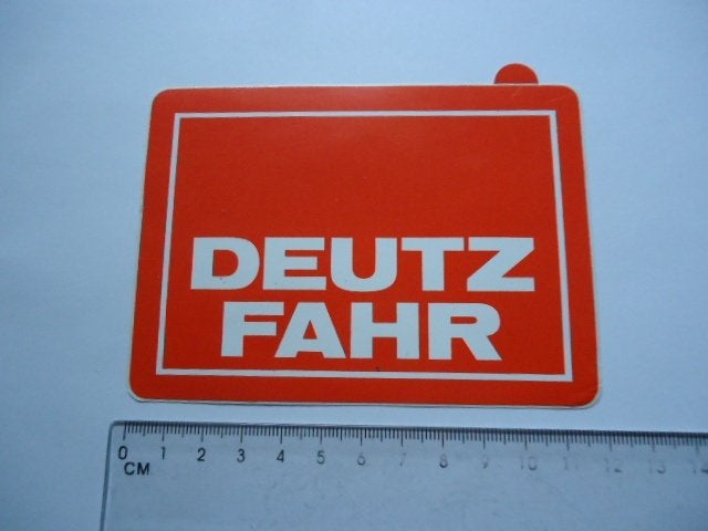 sticker oud DEUTZ FAHR logo plastic traktor landbouw tractor, Verzenden, Zo goed als nieuw, Bedrijf of Vereniging