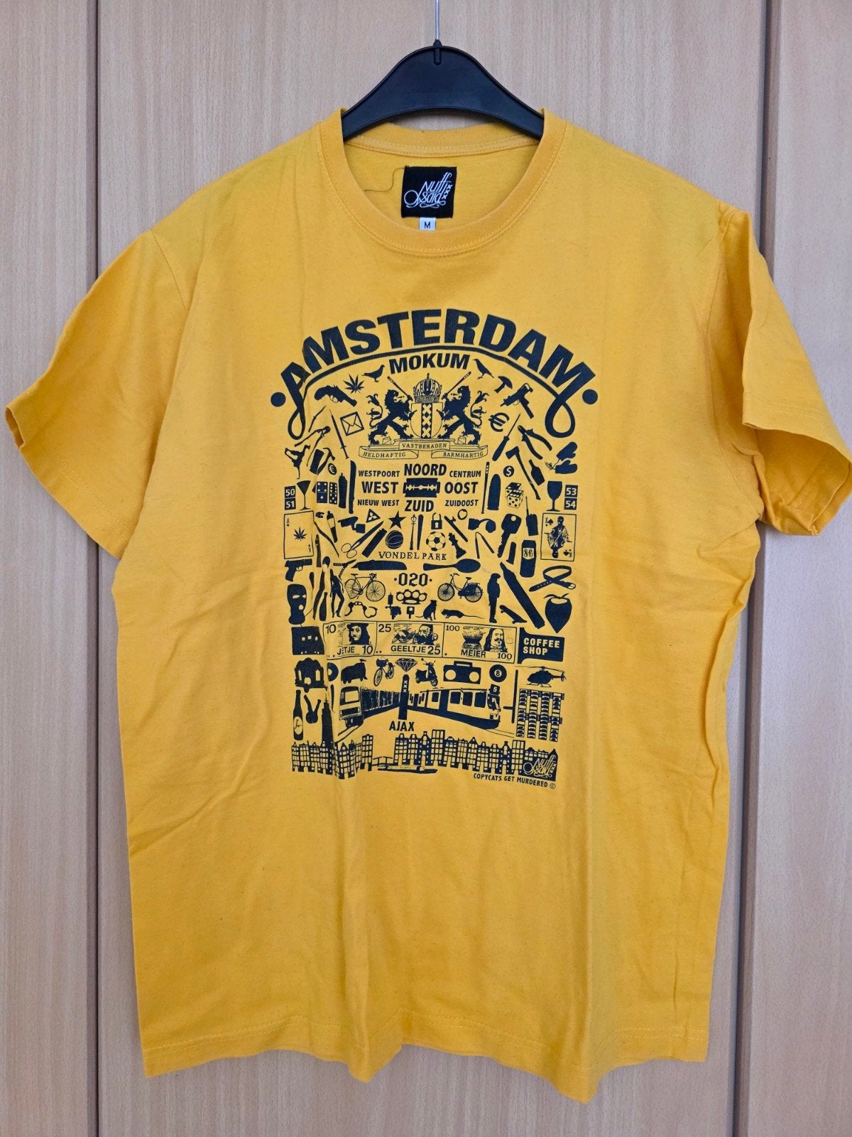 NUFF SAID t-shirt, Kleding | Heren, Verzenden, Zo goed als nieuw, Geel